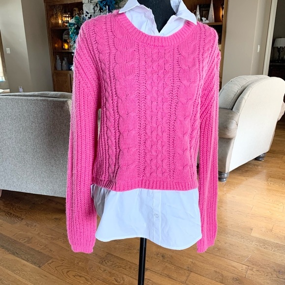 No Boundaries‎ Pink Cropped Sweater Shirt - Picture 1 of 8